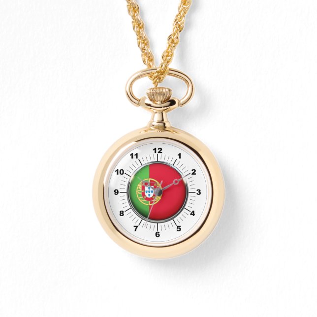 Montre Drapeau féminin Portugal Wraparound Gold Watch (Recto)