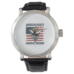 Montre Drapeau Floral de Liberté American Beauty
