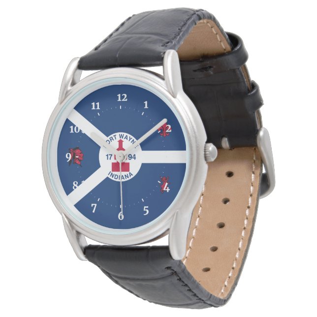 Montre Drapeau Fort Wayne, Indiana (Incliné)