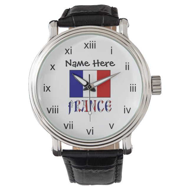 Montre Drapeau français et français Personnalisé (devant)