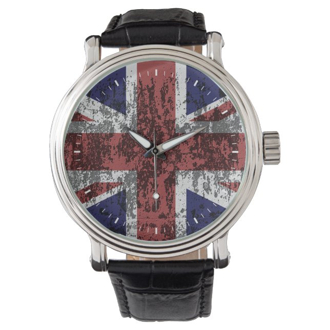 Montre Drapeau Grungy Union Jack (devant)