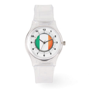 Montre Drapeau irlandais féminin Sporty Rose Silicon Watc