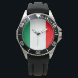 Montre Drapeau Italie<br><div class="desc">Racontez l'heure avec style avec cette montre à poignet à drapeau italien. Disponible dans tous les styles et options. Fait un grand cadeau. Cette image apparaît également sur d'autres objets et peut être trouvé dans mon magasin. Images/photographie et dessins sont créés et appartiennent à l'artiste - copyright ©2015 Gilda Axelrod....</div>