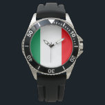 Montre Drapeau Italie<br><div class="desc">Racontez l'heure avec style avec cette montre à poignet à drapeau italien. Disponible dans tous les styles et options. Fait un grand cadeau. Cette image apparaît également sur d'autres objets et peut être trouvé dans mon magasin. Images/photographie et dessins sont créés et appartiennent à l'artiste - copyright ©2015 Gilda Axelrod....</div>