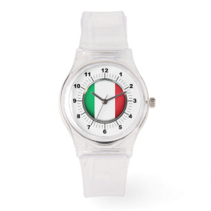 Montre Drapeau italien féminin Sporty Rose Silicon Watch