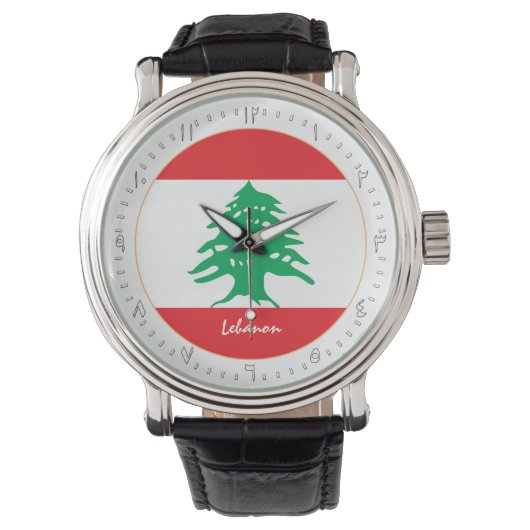 Montre Drapeau libanais & mode libanaise, arabe Non /desi (devant)