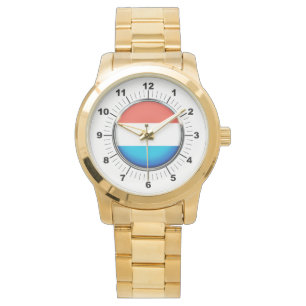 Montre Drapeau Luxembourg féminin Surdimensionné Gold Wat