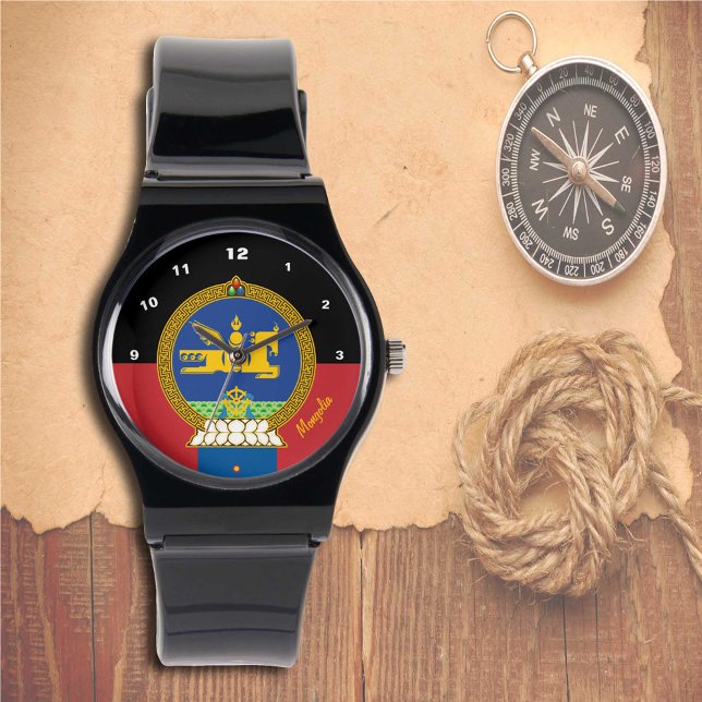 Montre Drapeau mongol, mode mongole /sports (Créateur téléchargé)