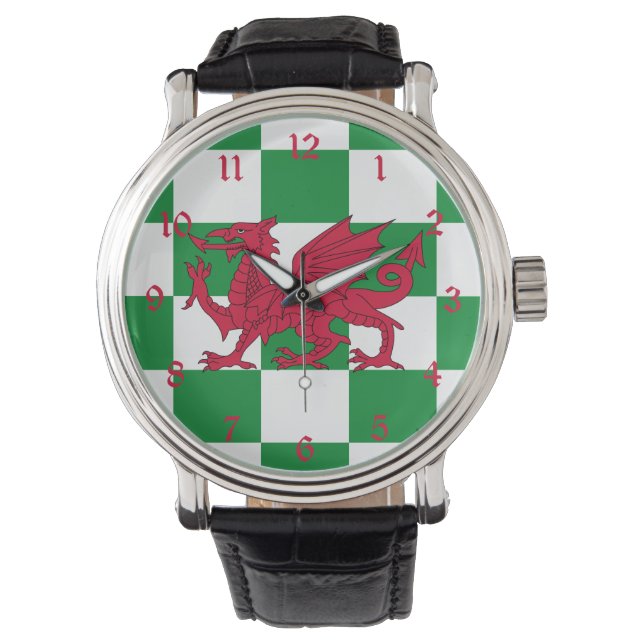 Montre Drapeau mystique de dragon celtique rouge du Pays  (devant)