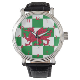 Montre Drapeau mystique rouge du dragon celtique du Pays
