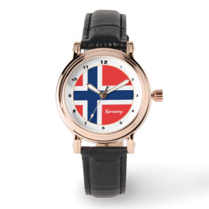 Montre Drapeau norvégien carré & Norvège tendance /design