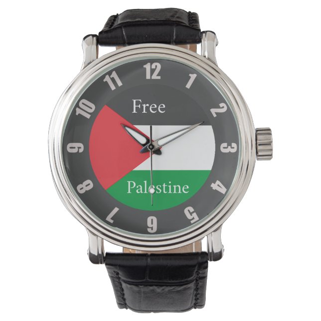 Montre Drapeau palestinien Libérez la Palestine Round C P (devant)
