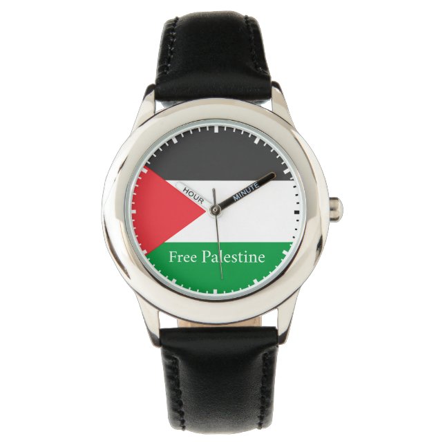 Montre Drapeau palestinien Libérez la Palestine Round C P (devant)