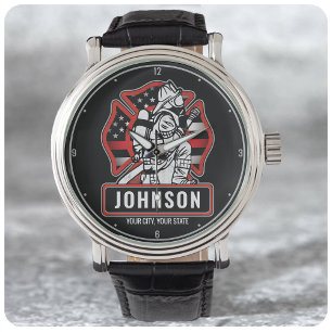 Montre Drapeau patriotique personnalisé de pompier