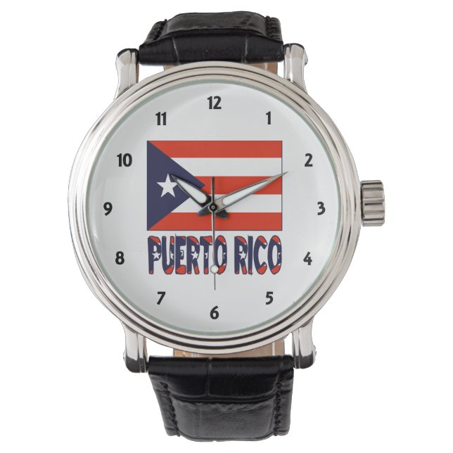 Montre Drapeau Porto Rico et Porto Rico (devant)