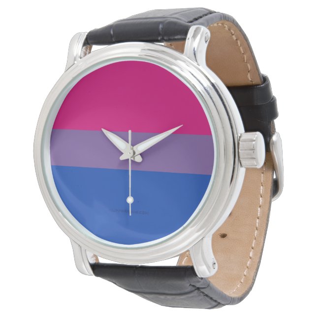 Montre Drapeau SlipperyJoe's Bisexual Pride lavande-rose (Incliné)