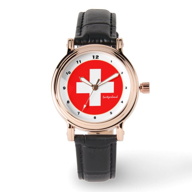 Montre Drapeau Suisse élégant & Suisse mode / design (Recto)