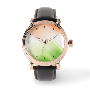 Montre Drapeau tricolore indien avec chiffres hindi sansk