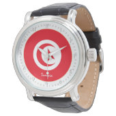 Montre Drapeau tunisien & mode tunisienne, arabe Non /des (Incliné)