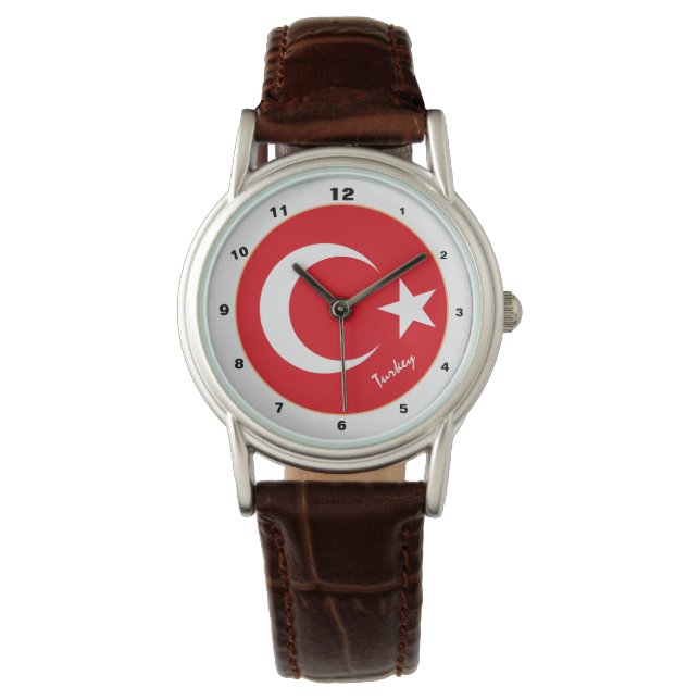 Montre Drapeau turc & Turquie tendance mode / design mont (devant)