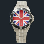 Montre Drapeau Union Jack<br><div class="desc">Union Jack Flag Men's Watch of the UK - Royaume-Uni, qui est en Grande-Bretagne. Le drapeau Union Jack symbolise l'unité entre l'Angleterre, l'Écosse et l'Irlande. Les couleurs du drapeau de l'union jack sont rouge, bleu, blanc. Ce design est également disponible sur de nombreux autres produits pour vous de choisir parmi....</div>