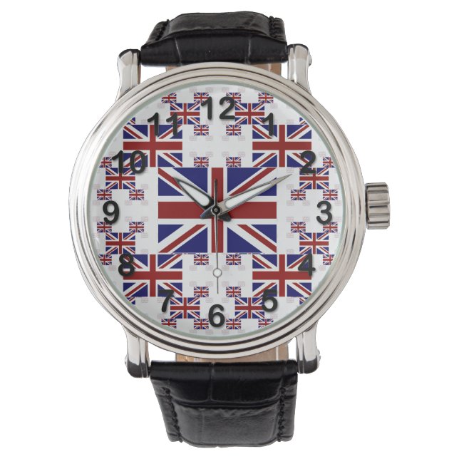 Montre Drapeau Union Jack du Royaume-Uni dans les calques (devant)