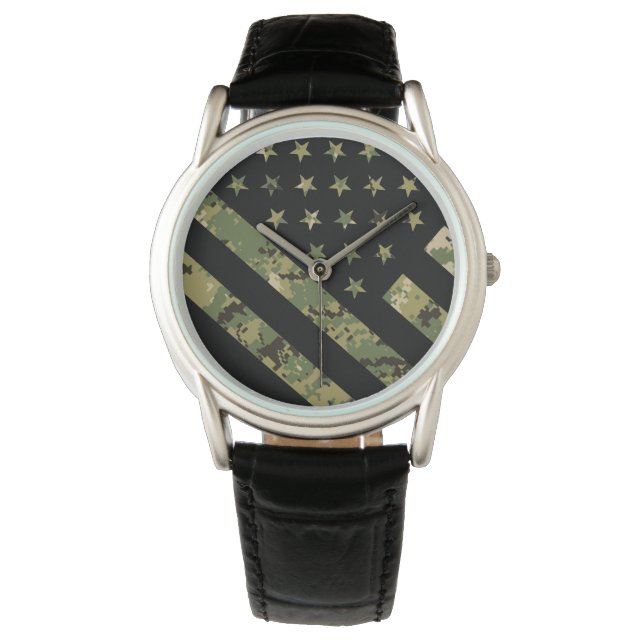 Montre Drapeau US du Camouflage numérique militaire (devant)