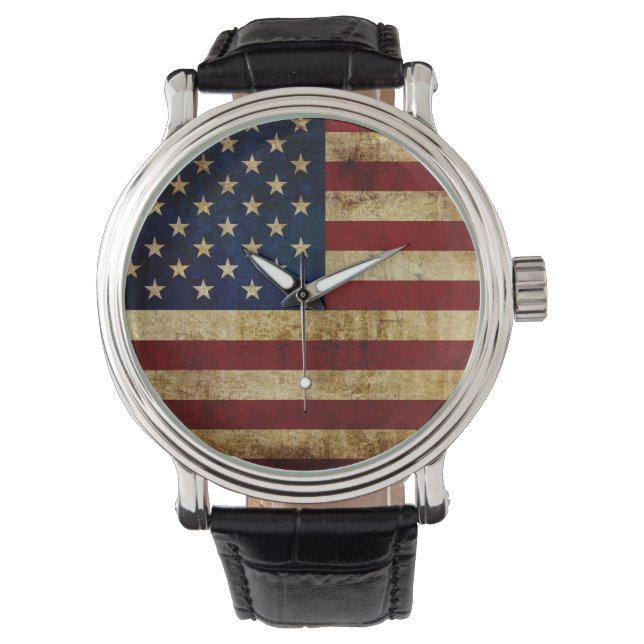 Montre Drapeau USA / Grunge (devant)