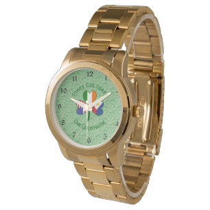 Montre Drapeaux américain irlandais philippin Trèfle Pers