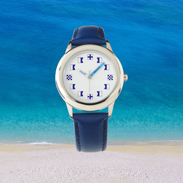 Montre Drapeaux marins bleu marine (Créateur téléchargé)