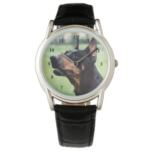 Montre Dreamy Doberman Pinscher Peinture Visage