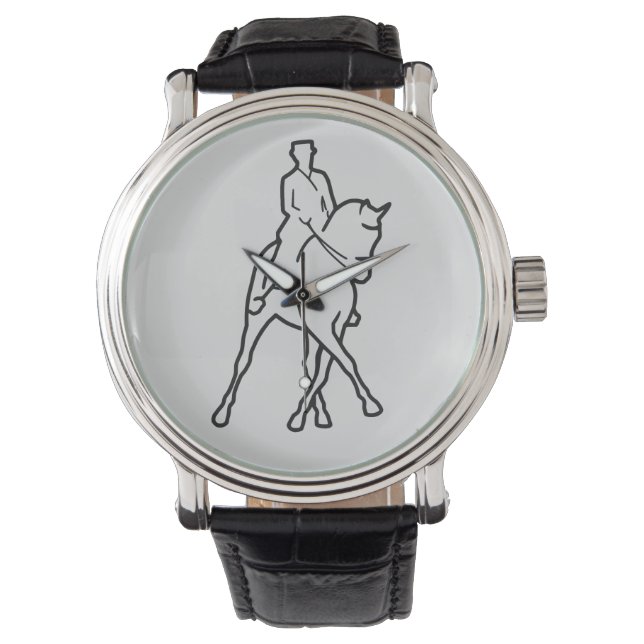 Montre Dressage Horse & Rider - Half Pass Line Art (devant)