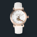 Montre drôle avec Giraffe Joueuse - Smile<br><div class="desc">Montre amusante avec la langue de la Girafe et le dessin animé de l'évier - Peinture - Personnalisable - Choisissez / Ajoutez votre texte unique - Nom / Couleurs / Police / Taille / Éléments - Image / plus - Faites vos montres spéciales - Redimensionnez et déplacez ou ajoutez des...</div>