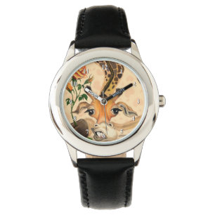 Montre drôle avec Giraffe romantique - Messieurs