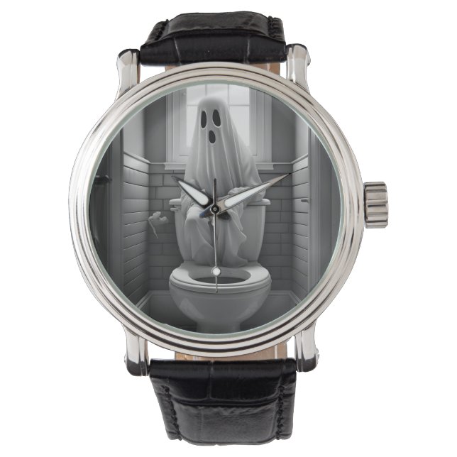 Montre Drôle fantôme assis dans les toilettes (devant)