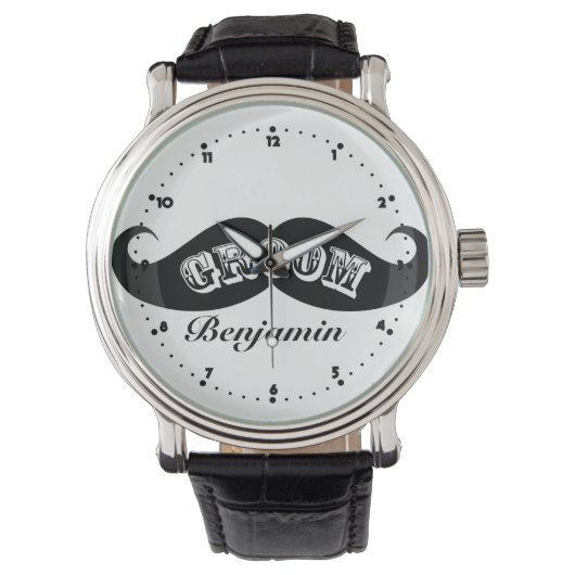 Montre Drôle Hipster Groom Mustache (devant)