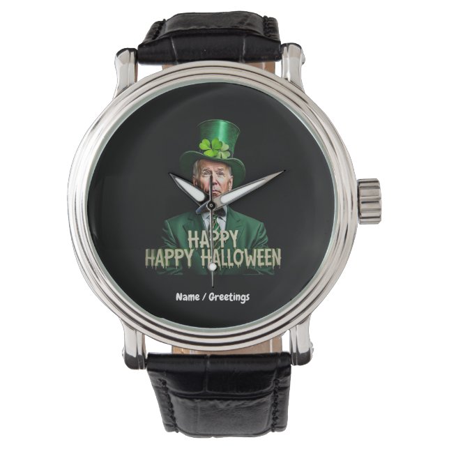 Montre Drôle Joe Biden St Patrick's Day Confus (devant)