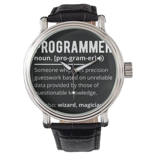 Montre Drôle Programmer Code Développeur Définition (devant)