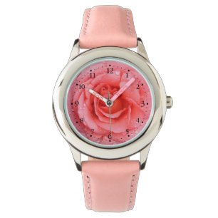 Montre Drops d'eau rose romantique