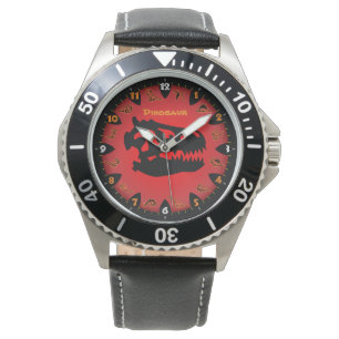 Montre d'un rouge ardent de dinosaure