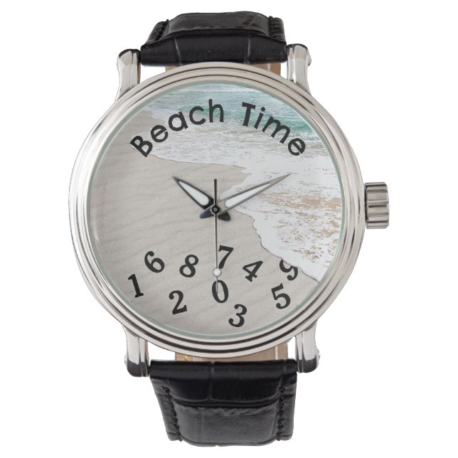Montre Eau océanique et sable de plage balayé par le vent (devant)