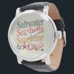 Montre Eau salée Coquillages Soleil Été Plage vacances<br><div class="desc">Eau salée Coquillages Soleil Été Plage vacances</div>