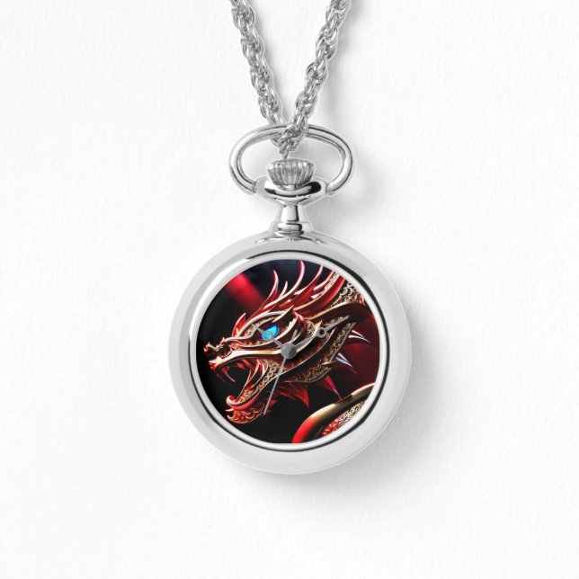 Montre Échelles rouge et or du dragon à respiration par f (Recto)