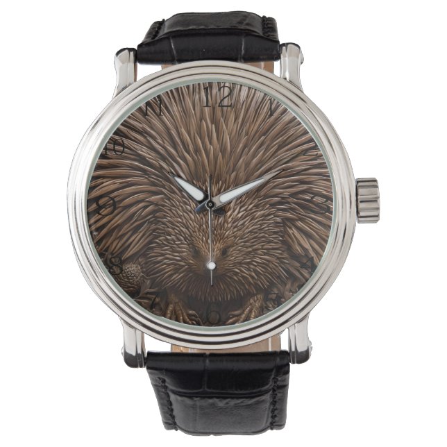 Montre Echidna Australienne En Bois Câblé, (devant)