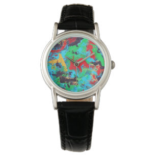 Montre Éclaboussures - coups de pinceau abstraits peints 