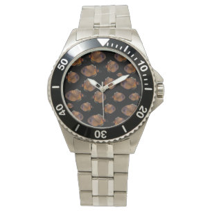 Montre École De Poisson Veste En Cuir, Mens Wristwatch