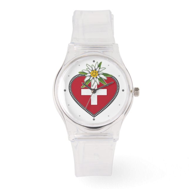 Montre Edelweiss Heart Swiss Flag Watch (Recto)