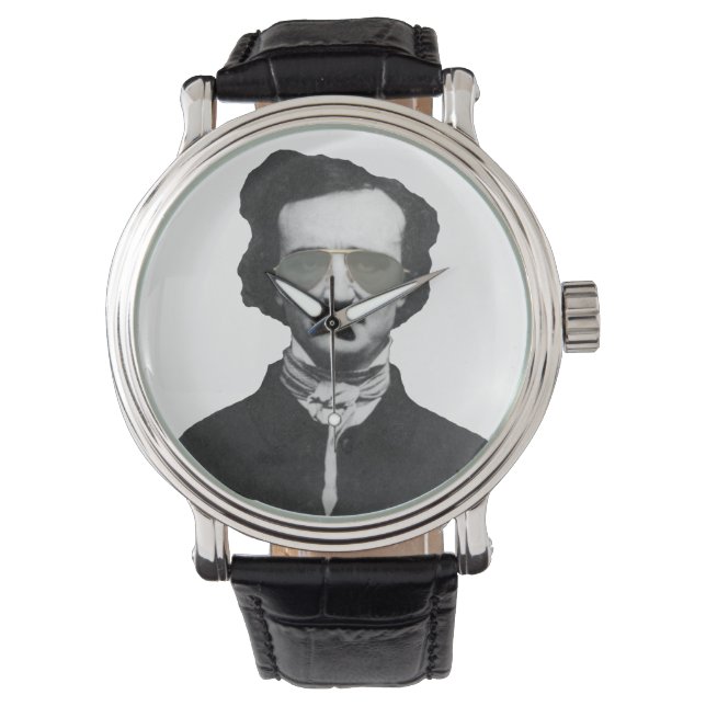 Montre Edgar Allan Poe en lunettes de soleil (devant)