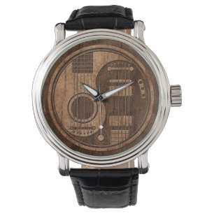 Montre Effet acoustique en bois de Yin Yang de guitares