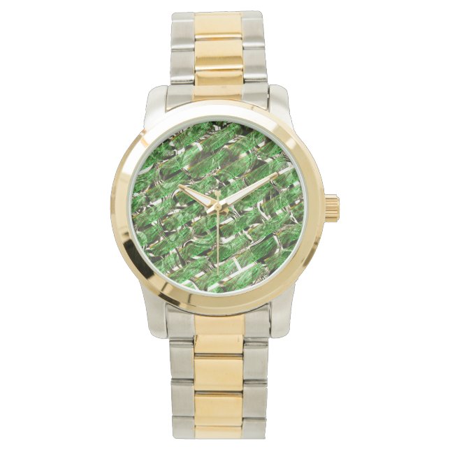 Montre Effet de mur vert clair et bulles blanches? (devant)